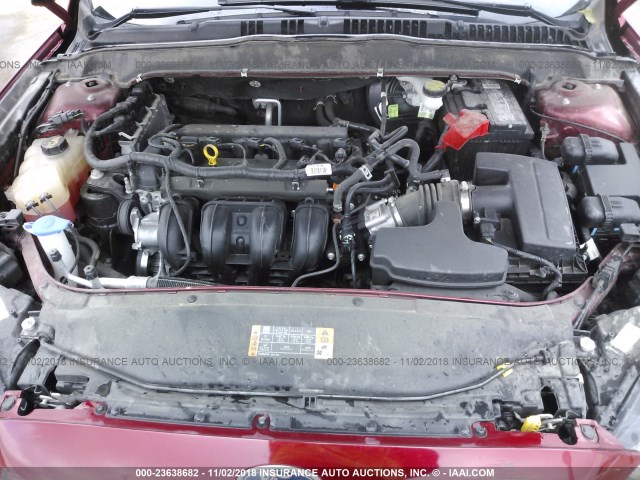 3FA6P0G70GR303076 - 2016 FORD FUSION S RED photo 10