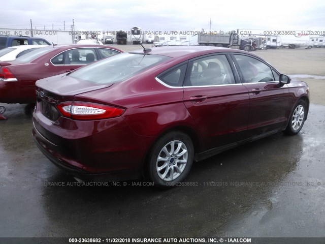 3FA6P0G70GR303076 - 2016 FORD FUSION S RED photo 4