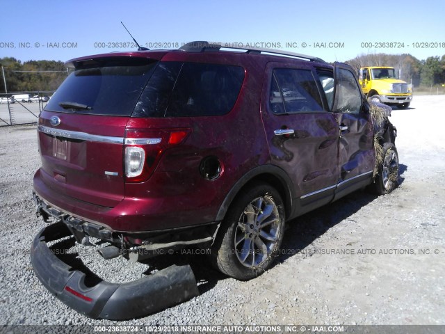 1FM5K8D86FGA38312 - 2015 FORD EXPLORER XLT RED photo 4