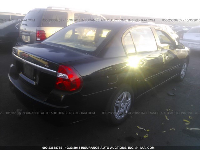 1G1ZS51F96F255097 - 2006 CHEVROLET MALIBU LS 黑色 照片 4