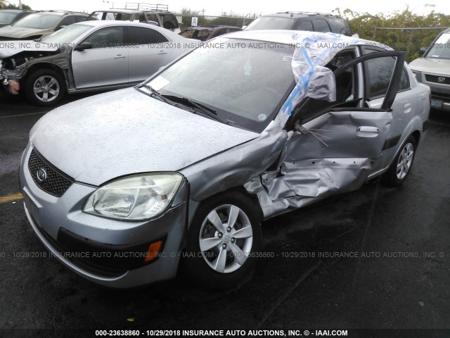 KNADE123086431296 - 2008 KIA RIO LX/SX SILVER photo 2