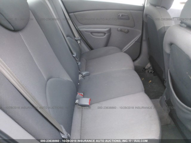 KNADE123086431296 - 2008 KIA RIO LX/SX SILVER photo 8