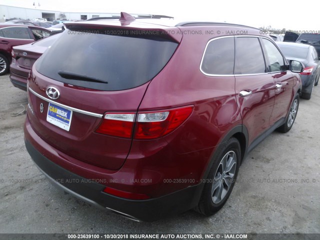 KM8SM4HF0GU134695 - 2016 HYUNDAI SANTA FE SE MAROON photo 4