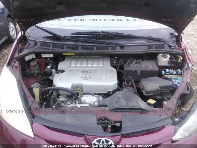 5TDZK23C08S152887 - 2008 TOYOTA SIENNA CE/LE MAROON photo 10