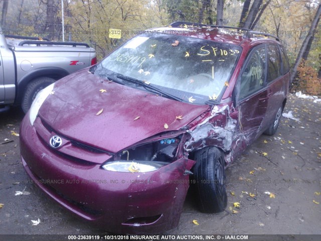 5TDZK23C08S152887 - 2008 TOYOTA SIENNA CE/LE MAROON photo 2