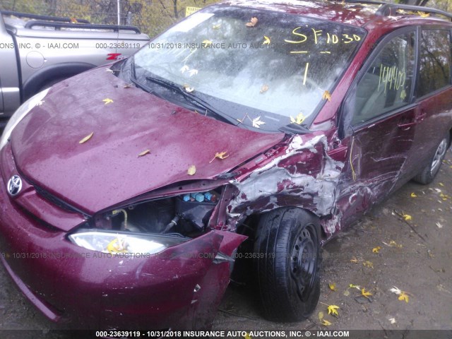 5TDZK23C08S152887 - 2008 TOYOTA SIENNA CE/LE MAROON photo 6