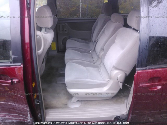 5TDZK23C08S152887 - 2008 TOYOTA SIENNA CE/LE MAROON photo 8