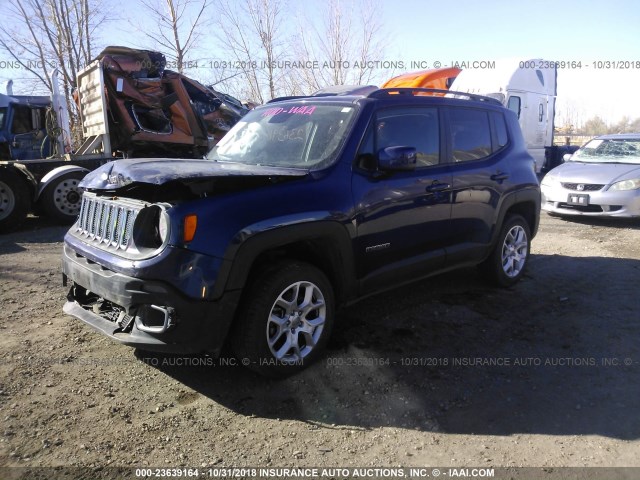 ZACCJBBT5GPE30785 - 2016 JEEP RENEGADE LATITUDE BLUE photo 2