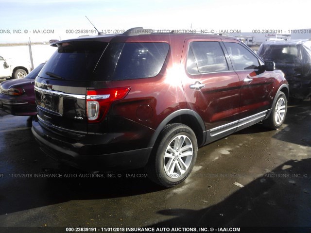 1FMHK8D82CGA96815 - 2012 FORD EXPLORER XLT MAROON photo 4