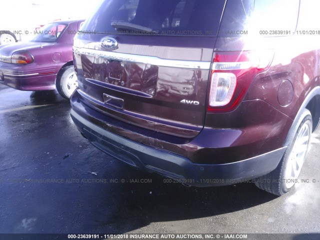 1FMHK8D82CGA96815 - 2012 FORD EXPLORER XLT MAROON photo 6