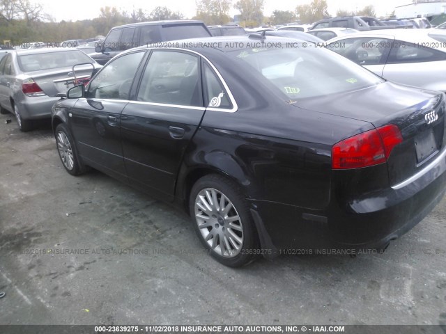 WAUDF78E06A047554 - 2006 AUDI A4 2.0T QUATTRO BLACK photo 3