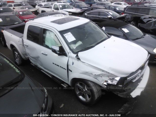 1C6RD7NT0CS224750 - 2012 DODGE RAM 1500 LARAMIE WHITE photo 1