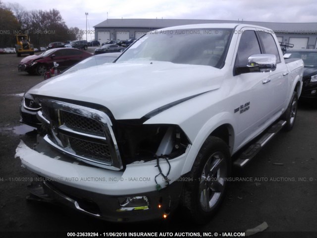 1C6RD7NT0CS224750 - 2012 DODGE RAM 1500 LARAMIE WHITE photo 2