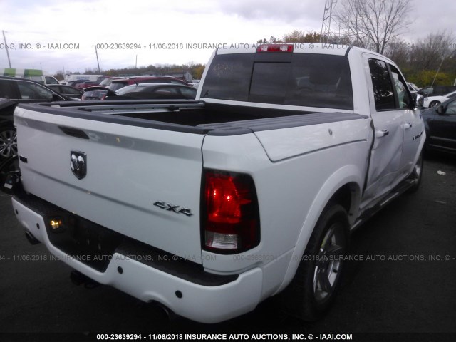 1C6RD7NT0CS224750 - 2012 DODGE RAM 1500 LARAMIE WHITE photo 4