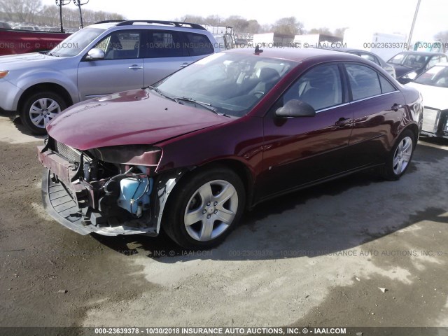 1G2ZG57B694115204 - 2009 PONTIAC G6 BURGUNDY photo 2