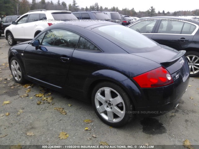 TRUWT28N421005668 - 2002 AUDI TT QUATTRO BLUE photo 3