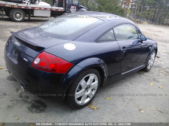 TRUWT28N421005668 - 2002 AUDI TT QUATTRO BLUE photo 4