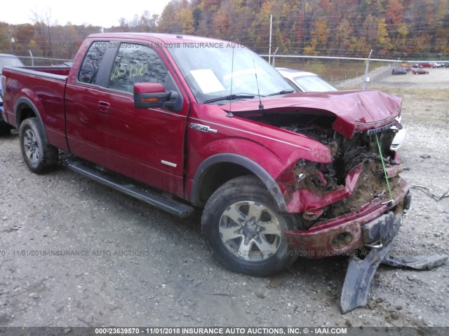 1FTFX1ET4CFA55129 - 2012 FORD F150 SUPER CAB RED photo 1