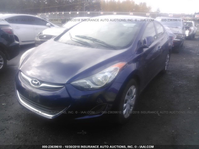 5NPDH4AE7DH201527 - 2013 HYUNDAI ELANTRA GLS/LIMITED BLUE photo 2