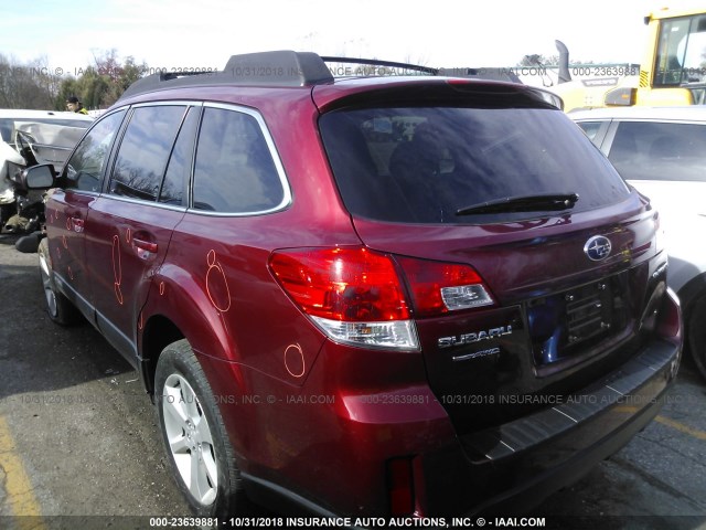 4S4BRCCC9D3232912 - 2013 SUBARU OUTBACK 2.5I PREMIUM RED photo 3