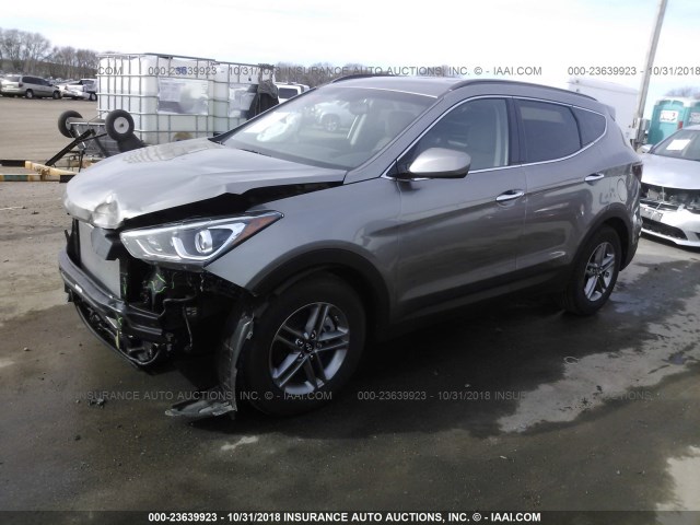 5XYZUDLB6HG391063 - 2017 HYUNDAI SANTA FE SPORT  GRAY photo 2