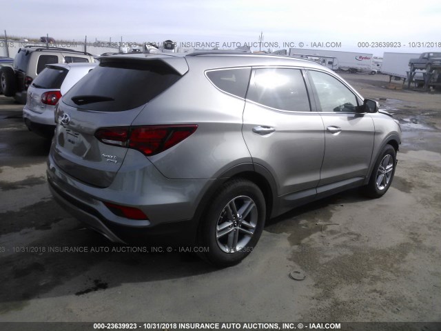 5XYZUDLB6HG391063 - 2017 HYUNDAI SANTA FE SPORT  GRAY photo 4