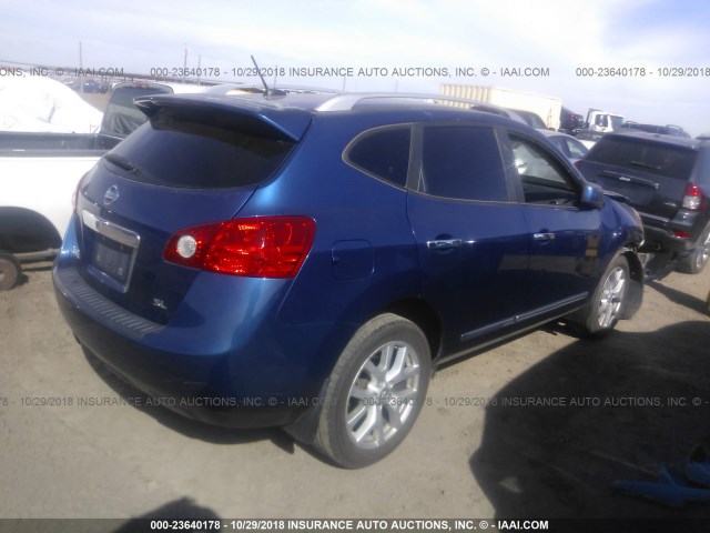 JN8AS5MT7BW181473 - 2011 NISSAN ROGUE S/SV/KROM BLUE photo 4