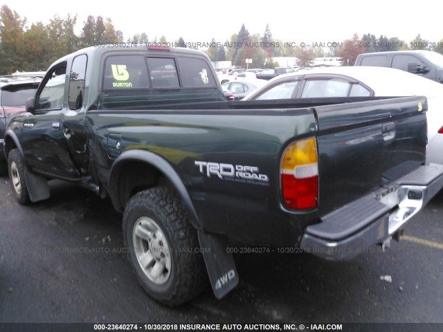 5TEWN72N3YZ698080 - 2000 TOYOTA TACOMA XTRACAB GREEN photo 3