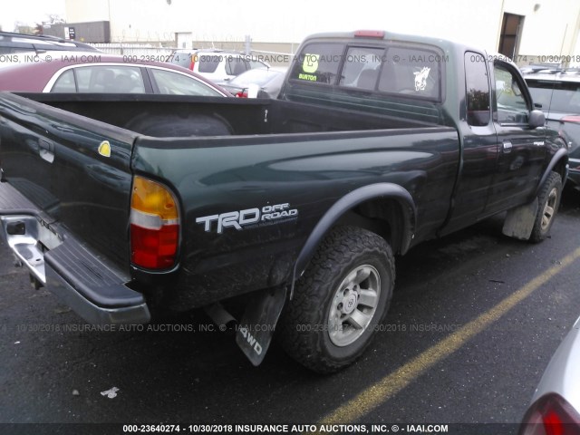 5TEWN72N3YZ698080 - 2000 TOYOTA TACOMA XTRACAB GREEN photo 4