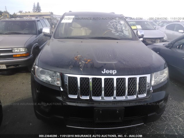 1C4RJFCG8DC529779 - 2013 JEEP GRAND CHEROKEE OVERLAND BLACK photo 6