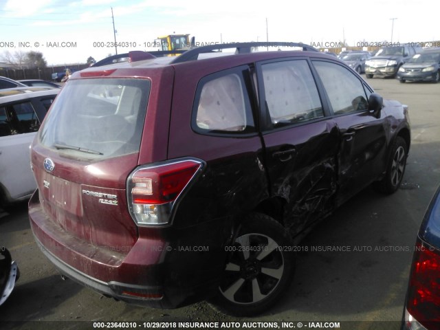 JF2SJABC7HH512162 - 2017 SUBARU FORESTER 2.5I RED photo 4