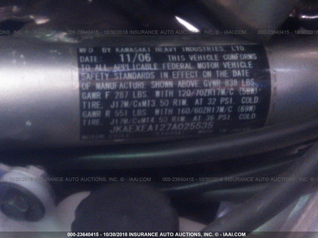 JKAEXEA127A025535 - 2007 KAWASAKI EX650 A Mavi foto 9