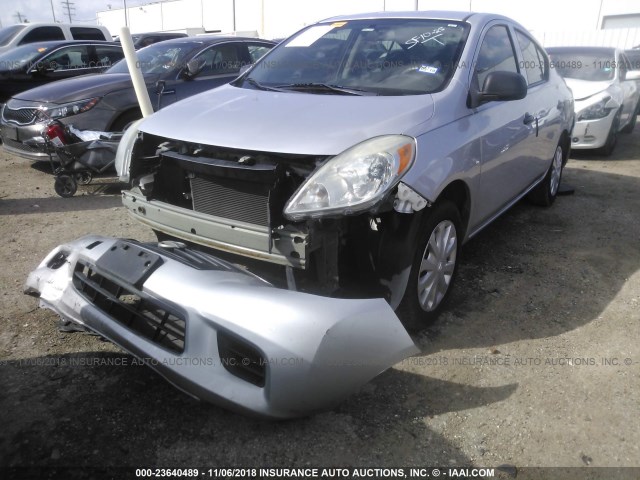 3N1CN7APXCL848738 - 2012 NISSAN VERSA S/SV/SL SILVER photo 2