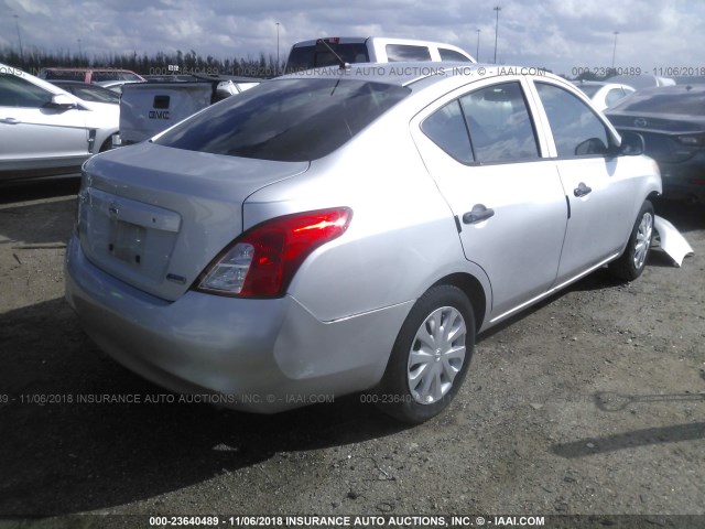 3N1CN7APXCL848738 - 2012 NISSAN VERSA S/SV/SL SILVER photo 4