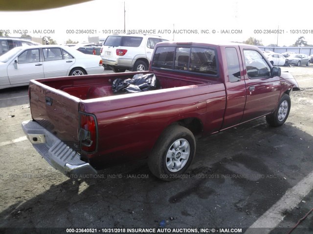 1N6DD26S8YC367097 - 2000 NISSAN FRONTIER KING CAB XE BURGUNDY photo 4