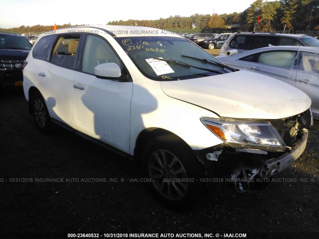 5N1AR2MM2DC632016 - 2013 NISSAN PATHFINDER S/SV/SL/PLATINUM WHITE photo 1