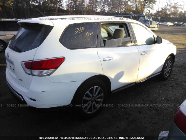 5N1AR2MM2DC632016 - 2013 NISSAN PATHFINDER S/SV/SL/PLATINUM WHITE photo 4