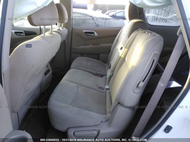 5N1AR2MM2DC632016 - 2013 NISSAN PATHFINDER S/SV/SL/PLATINUM WHITE photo 8