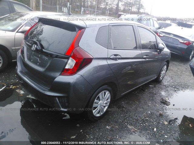 JHMGK5H58GS001867 - 2016 HONDA FIT LX GRAY photo 4