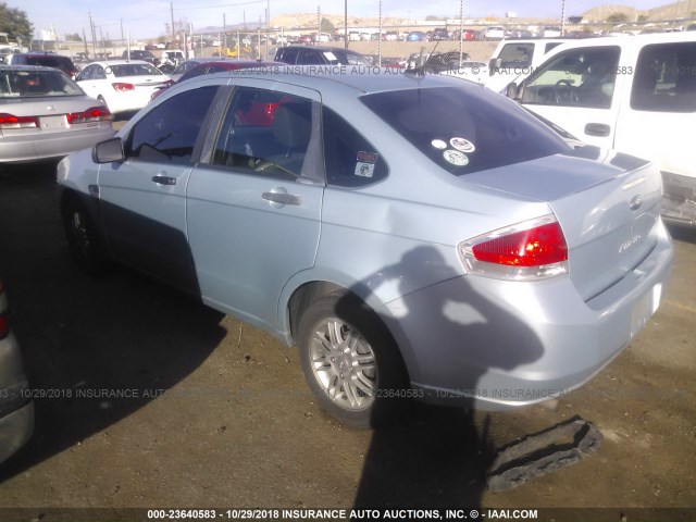 1FAHP35N98W232843 - 2008 FORD FOCUS SE/SEL/SES BLUE photo 3