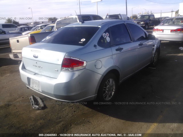 1FAHP35N98W232843 - 2008 FORD FOCUS SE/SEL/SES BLUE photo 4