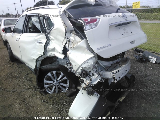 KNMAT2MTXFP561169 - 2015 NISSAN ROGUE S/SL/SV WHITE photo 6