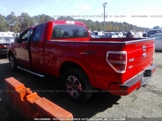 1FTFX1CF2DKD86331 - 2013 FORD F150 SUPER CAB RED photo 3