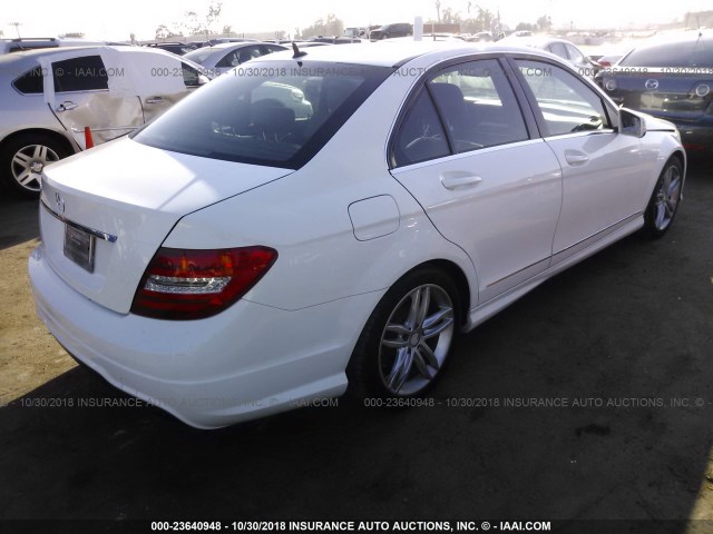 WDDGF4HB8EA931623 - 2014 MERCEDES-BENZ C 250 WHITE photo 4