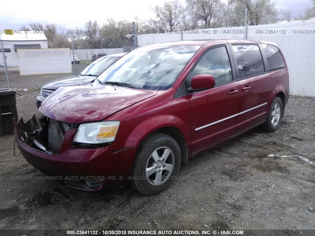 2D8HN54P78R819518 - 2008 DODGE GRAND CARAVAN SXT RED photo 2