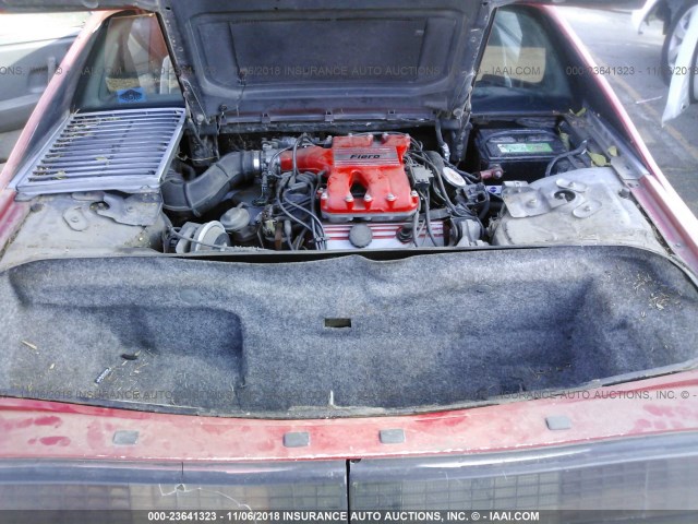 1G2PF3798GP235500 - 1986 PONTIAC FIERO SE RED photo 10