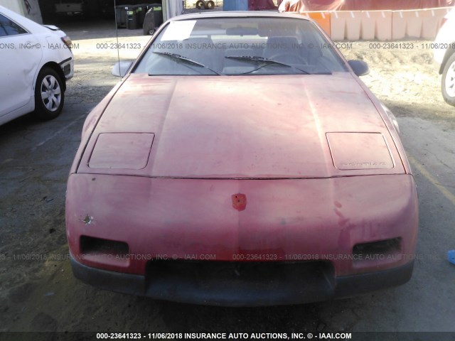 1G2PF3798GP235500 - 1986 PONTIAC FIERO SE RED photo 6