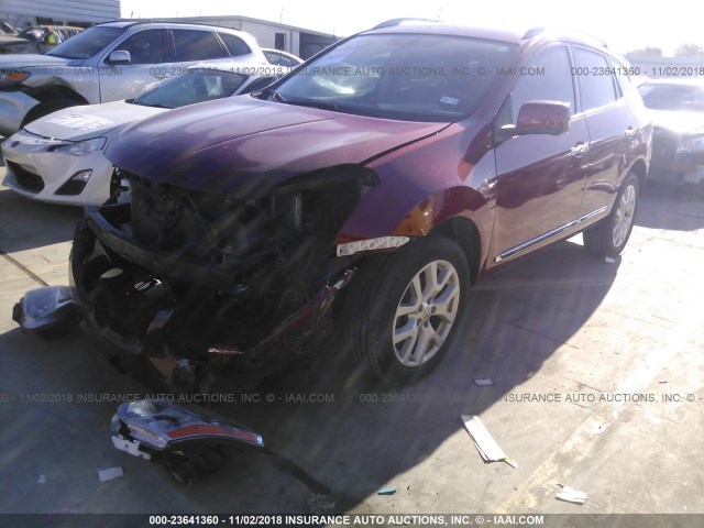 JN8AS5MT4DW513890 - 2013 NISSAN ROGUE S/SV RED photo 2