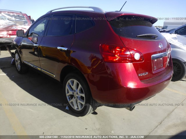 JN8AS5MT4DW513890 - 2013 NISSAN ROGUE S/SV RED photo 3
