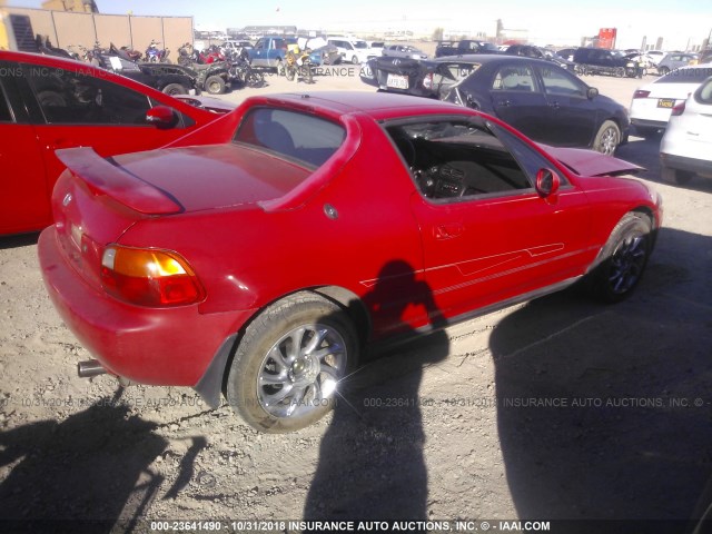 JHMEH6162VS000595 - 1997 HONDA CIVIC DEL SOL SI RED photo 4